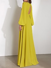 זול שמלות אורח כלה-שמלות אורח חתונה בשמלות A-Line אלגנטיות חגיגית חתונה באורך רצפה עם שרוולים ארוכים צוואר V שיפון עם קפלים