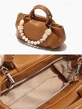 olcso Kézitáskák és bevásárlótáskák-Női Kézitáska Crossbody táska Válltáska Estélyi táska Csuklótáska PU bőr Parti Menyegző Tengerpart Akril Lánc Ráncok Bővíthető Multi Carry Tömör szín Fekete Fehér Sárga