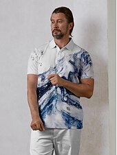 halpa Miesten golfvaatteet-Miesten Poolopaita Sininen Lyhythihainen Topit Golfasut Vaatteet Asut Wear Apparel