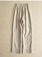 cheap Pants-Women&#039;s Cotton Linen Pants Pants Trousers Fashion Long Plain Side Pockets Breathability Comfortable Inelastic Casual Daily Black White Beige Spring &amp; Summer Regular Fit