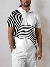 billiga Herrgolfkläder-Herr Vandringspolotröja Vit Kortärmad Överdelar Golfkläder Kläder Outfits Bär kläder