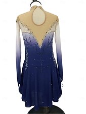 voordelige Schaatsjurken-Kunstschaatsjurk Dames Voor meisjes Schaatsen Jurken Paars Fuchsia Donkerblauw Lapwerk Duimopening Netstof Spandex Rekbaar Opleiding Oefenen Professioneel Kunstschaatskleding Thermisch Warm Klassiek