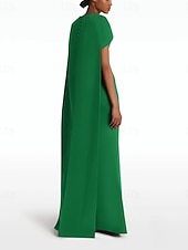 preiswerte GRÜN-Schlanke Abendrobe Elegantes Kleid Formell Sweeper  Bürstenbahn Ärmellos Juwel-Ausschnitt Stretch-Crêpe mit Schleife(n) 2025