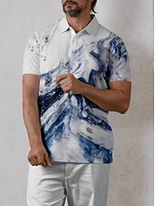 halpa Miesten golfvaatteet-Miesten Poolopaita Sininen Lyhythihainen Topit Golfasut Vaatteet Asut Wear Apparel