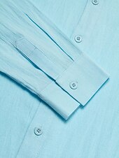 voordelige Klassiek-Voor heren Overhemd linnen overhemd Zomer overhemd Strand Kleding Overhemd met knopen Effen Casual Dagelijks blauw Lange mouw Revers Lente &amp; Herfst Kleding