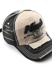 billiga Baseballkeps herr-Herr Basebollkeps Solhatt Trucker Hat Rubinrött Grön Bomull Lappverk Broderad Mode Ledigt Gata Dagligen Bokstav Justerbara Solskyddskräm Andningsfunktion