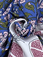 levne Boho šaty-Dámské Dlouhé šaty Maxi šaty Boho šaty Cikánský Dovolená Rande Běžný Květinový Poloviční rukáv Do V Vodní modrá Léto