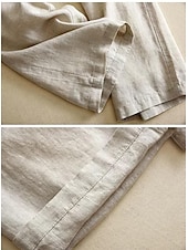 cheap Pants-Women&#039;s Cotton Linen Pants Pants Trousers Fashion Long Plain Side Pockets Breathability Comfortable Inelastic Casual Daily Black White Beige Spring &amp; Summer Regular Fit
