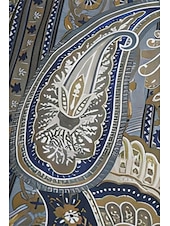 halpa Naisten Boho Topit-Naisten paita elegantti vintage muoti paisley napitettu printti pitkähihainen normaalitoppi kauluskotelo rento päivittäinen loma sininen kevät syksy
