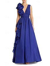 preiswerte lila-Strandhochzeit A-Linie Weihnachtskleid Abendkleid Promi-Stil Kleid Rot Grün Kleid Formeller Hochzeitsgast bodenlang ärmellos V-Ausschnitt Chiffon mit Schlitz reine Farbe Kleid Maskerade Kleid 2025
