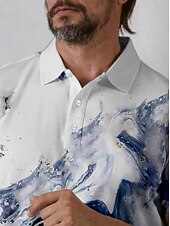 halpa Miesten golfvaatteet-Miesten Poolopaita Sininen Lyhythihainen Topit Golfasut Vaatteet Asut Wear Apparel