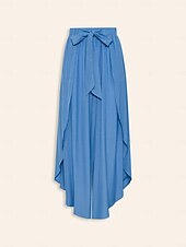 billige damebukser-rayon swing himmelblå langbukser