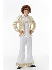 levne oblečení-Retro Hippie 70. léta Cosplay kostým Kostým Abba Hippie Disko Flitry Pánské Karnevalový kostým předvečer Všech svatých Karneval Plesová maškaráda Večírek Pride Parade Měsíc hrdosti Dospělé Kabát