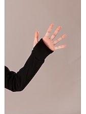 abordables Roupa de Treino de Patinação Artística-Figure Skating Fleece Jacket Figure Skating Pants Figure Skating Jacket with Pants Women's Girls' Ice Skating Jacket Tights Outfits Black Dusty Rose Light Purple Patchwork Thumbhole Spandex Stretchy