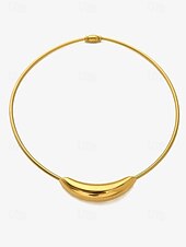 abordables Collier pour femme-Collier Pendentif Dorée Acier au titane Elégant Mode Rond Forme irrégulière