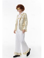 levne oblečení-Retro Hippie 70. léta Cosplay kostým Kostým Abba Hippie Disko Flitry Pánské Karnevalový kostým předvečer Všech svatých Karneval Plesová maškaráda Večírek Pride Parade Měsíc hrdosti Dospělé Kabát