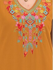 billiga Damklänningar-Dam Svart klänning Mini klänning Broderad Cocktailfest Datum Semester Ledigt Boho V-hals Kortärmad Fjäril Svart Vit Orange Färg