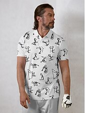 halpa Miesten golfvaatteet-Miesten Poolopaita Musta Valkoinen Lyhythihainen Topit Golfasut Vaatteet Asut Wear Apparel