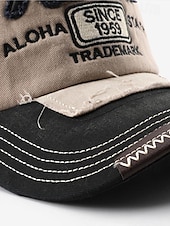 billiga Baseballkeps herr-Herr Basebollkeps Solhatt Trucker Hat Rubinrött Grön Bomull Lappverk Broderad Mode Ledigt Gata Dagligen Bokstav Justerbara Solskyddskräm Andningsfunktion