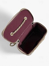 economico Borsette e borse tote-Per donna Borsa a tracolla Borsa Borsa di paglia Paglia Feste Per eventi Spiaggia Catenina Floreale Massima capacità Tinta unica Color Block Marrone scuro Nero Bianco