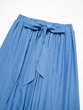 billige damebukser-rayon swing himmelblå langbukser