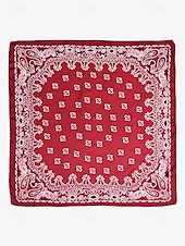 preiswerte Krawatten &amp;amp; Fliegen für Herren-Klassisches marineblaues Bandana aus Kunstseide für Herren – quadratischer modischer Schal mit Paisleymuster