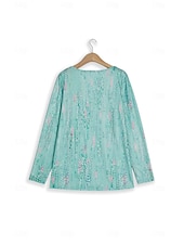 お買い得  ボヘミアンTシャツ-レディースブラウス スパンコール 花柄 七分袖 キーホールネックライン 伸縮性のある袖口 ゆったりフィット ゴールデンイエロー 春夏 エレガント 昼から夜まで着られる万能トップス