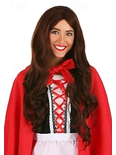 Synthetic Wig Natural Wave Middle Part Wig Long Dark Brown Synthetic Hair Women's Blonde Halloween Cosplay Party Wigs4