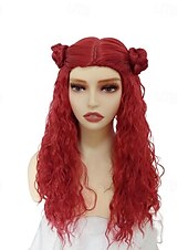 お買い得  映画キャラクターウィッグ-ディセンダント4 赤い コスチューム ウィッグ 女の子用 ハロウィン コスプレ パーティウィッグ