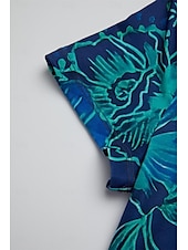 halpa Kukkamekko-Naisten mini mekko pieni mekko t-paita mekko tee mekko aurinkomekko kesä mekko aktiivinen muoti katumuoti ulkoilu loma syntymäpäivä säännöllinen istuvuus kukallinen lyhyt hiha v-pääntie tummansininen
