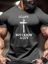 cheap Sports Gym T shirts-Men&#039;s Cross T Shirt Short Sleeve T shirt 3D Print Crew Neck Shirt Vintage Cool Party Holiday Oktoberfest Black Red Blue Summer Spring Clothing Apparel S M L XL XXL XXXL