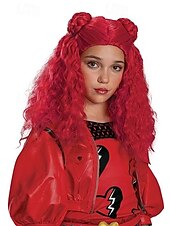 お買い得  映画キャラクターウィッグ-ディセンダント4 赤い コスチューム ウィッグ 女の子用 ハロウィン コスプレ パーティウィッグ