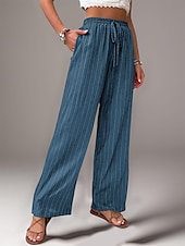 cheap Straight-Leg Pants-Women&#039;s Pants Trousers Fashion Long Plain Side Pockets Elastic Drawstring Design Breathability Comfortable Micro-elastic Casual Daily Black Blue Brown Green Spring &amp; Summer Regular Fit