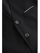 cheap Formal Suits-Black White Burgundy Men&#039;s Wedding Party/Evening Suits Solid Colored 3 Piece Formal Standard Fit Single Breasted One-button