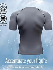 halpa Juoksupaidat ja tanktopit-Miesten Kompression Paita Urheilullinen paita Kuntosali paita Fitness paita Lyhythihainen Tee paita Kausaliteetti Urheilu- ja treenivaatteet Hengittävä Nopea kuivuminen Korkea Stretch Puristus Kunto