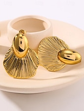 preiswerte Damen Ohrringe-Muschelohrringe aus goldenem Edelstahl für Damen – leichter und stilvoller Statement-Schmuck