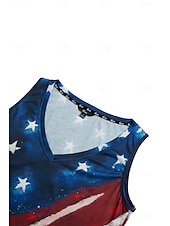 levne Grafický obchod Tank tops &amp; Camis-Top ke Dni nezávislosti pro ženy tílko Hawaiian potisk bez rukávů běžné topy výstřih do V námořnická modrá léto