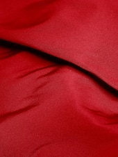 abordables ROUGE-Robe de soirée en A style célébrité robe formelle cravate noire traîne de chapelle sans manches une épaule taffetas avec fente plissée