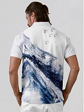 halpa Miesten golfvaatteet-Miesten Poolopaita Sininen Lyhythihainen Topit Golfasut Vaatteet Asut Wear Apparel