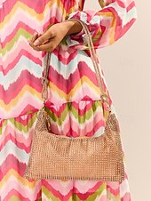 economico Borsette e borse tote-borsa a tracolla da donna con strass – elegante borsa da sera con tracolla lunga – design scintillante, perfetta per feste ed eventi formali
