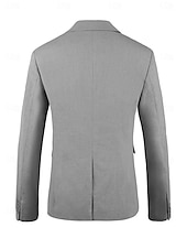 voordelige Linnen blazer-Heren Linnen Blazer Jacket Sportjasje Mode Casual Zomer Effen Kleur Blazer Lichtgrijs Beige Perfecte Pasvorm Enkele Knopen
