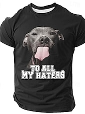  Kurzarm-Grafik T-Shirt für Männer Lustiger Hund 'An alle meine Hater' Lifestyle Tee
