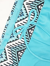preiswerte Bikini-Sets-Damen Badeanzug Bikinis Bademode Urlaub Geometrisch Gestreift Ärmellos Badeanzüge
