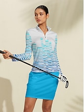 billiga Polos &amp;amp; kvartsdragkedjor-Dam Vandringspolotröja Violett Svart Rosa Långärmad Solskydd Överdelar Höst Vinter Golfkläder för damer Kläder Outfits Bär kläder