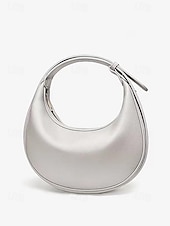 levne Kabelky a tote tašky-dámská stylová bílá půlměsícová kabelka přes rameno - elegantní půlměsícová kabelka pro běžné i formální outfity