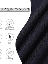  Per uomo Maglia da golf Polo Piqué Casuale Affari Colletto Polo a Coste Manica Corta Moda Essenziale Tinta unica Plaid Bottoni Logo Estate Primavera Primavera & Autunno Vestibilità regolare Giallo