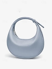 levne Kabelky a tote tašky-dámská stylová bílá půlměsícová kabelka přes rameno - elegantní půlměsícová kabelka pro běžné i formální outfity