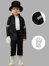levne Chlapecké kostýmy-Popový král Karnevalový kostým Cosplay kostým Dětské Chlapecké Disko 80. léta Výkon Párty Podium Karneval Plesová maškaráda Jednoduchý karnevalový kostým