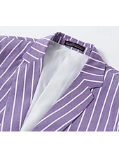 halpa Miesten Klassiset Bleiserit-Miesten Valmistujaiset Bleiseri Muodollinen iltajuhla Hääjuhla Syntymäpäiväjuhlat Muoti Vapaa-aika 봄 &amp; Syksy 95% polyesteriä 5% spandexia Raita Tasku Rento / arki Yksirivinen Bleiseri Punastuvan