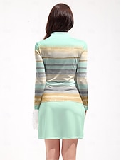 お買い得  女性のゴルフ服-女性用 ポロシャツ ミントグリーン 長袖 トップス レディース ゴルフウェア ウェア アウトフィット ウェア アパレル